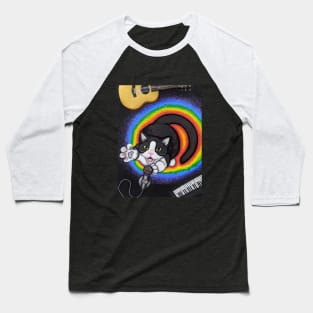 The Minstrel - Whimsical Cat Painting Baseball T-Shirt